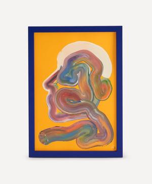 Yellow Face Wiggle Original Framed Painting
