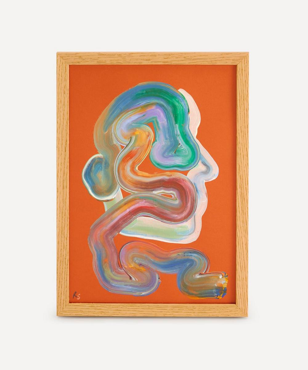 Robson Stannard - Orange Face Wiggle Original Framed Painting