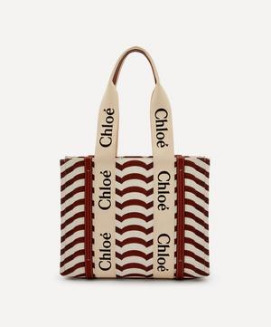 Woody Medium Striped Cotton-Blend Tote Bag