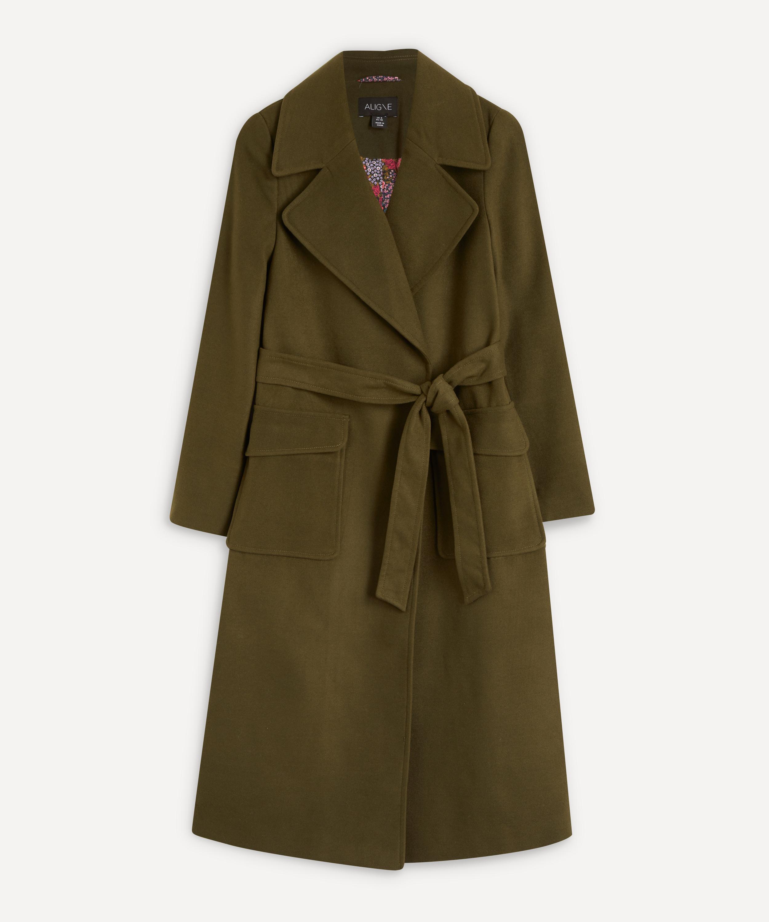 Aligne Evangeline Wrap Coat In Dark Green | ModeSens