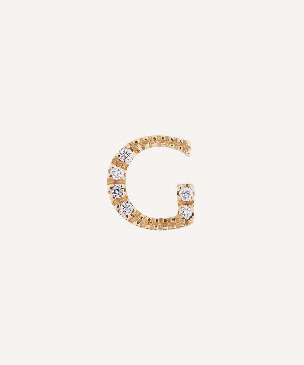 Liberty - 9ct Gold Letter G Diamond Alphabet Single Stud Earring
