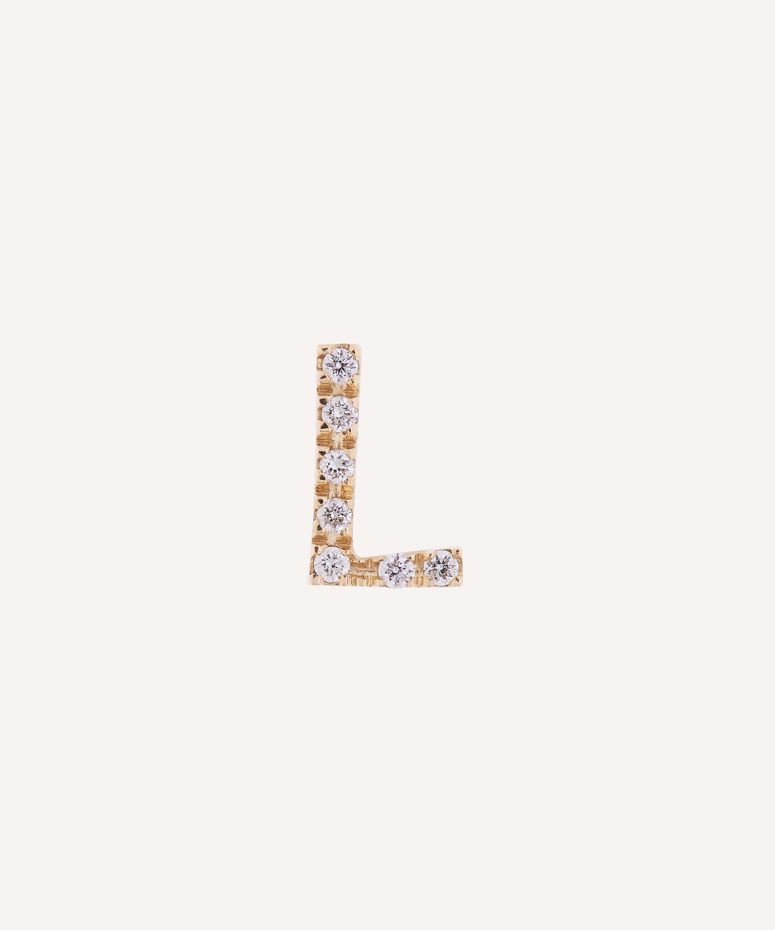 Liberty - 9ct Gold Letter L Diamond Alphabet Single Stud Earring