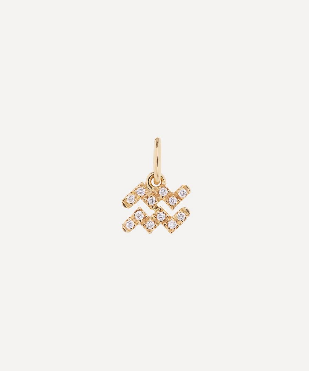 Liberty - 18ct Gold Aquarius Diamond Celestial Pendant image number 0