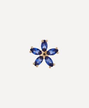 9ct Gold Bloomy Blue Sapphire Single Stud Earring