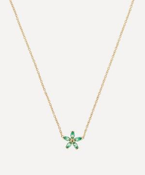 9ct Gold Bloomy Emerald Pendant Necklace