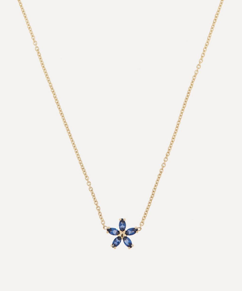 Liberty - 9ct Gold Bloomy Blue Sapphire Pendant Necklace image number 0