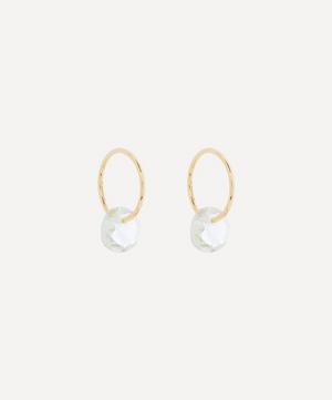 14ct Gold Rose Cut Green Amethyst Hoop Earrings