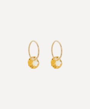14ct Gold Rose Cut Citrine Hoop Earrings