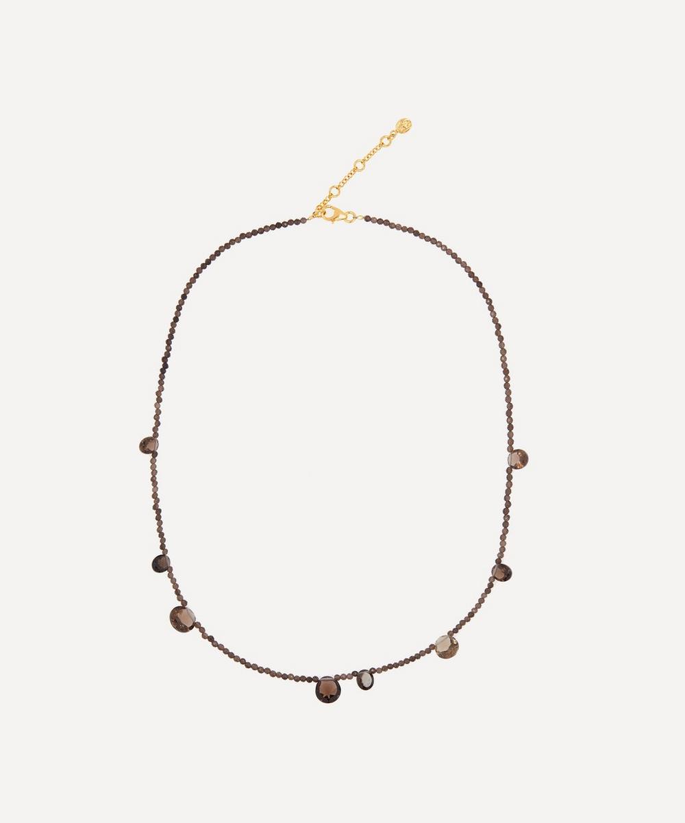 By Pariah - 14ct Gold Plated Vermeil Silver Smoky Quartz Beaded Necklace image number 0