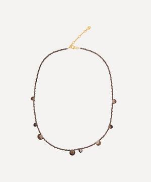 14ct Gold Plated Vermeil Silver Smoky Quartz Beaded Necklace