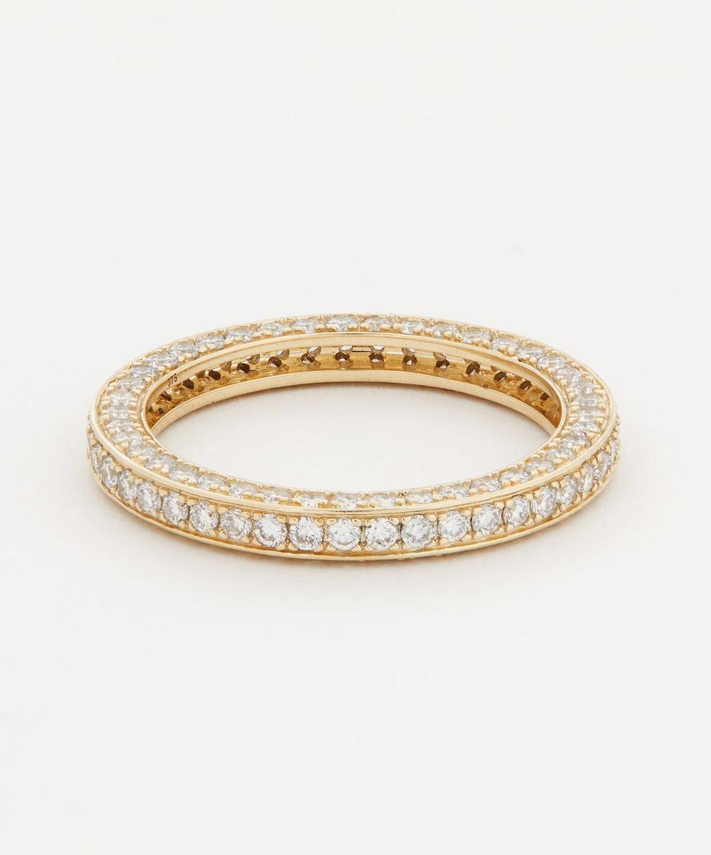 By Pariah - 9ct Gold Triple Diamond Eternity Ring
