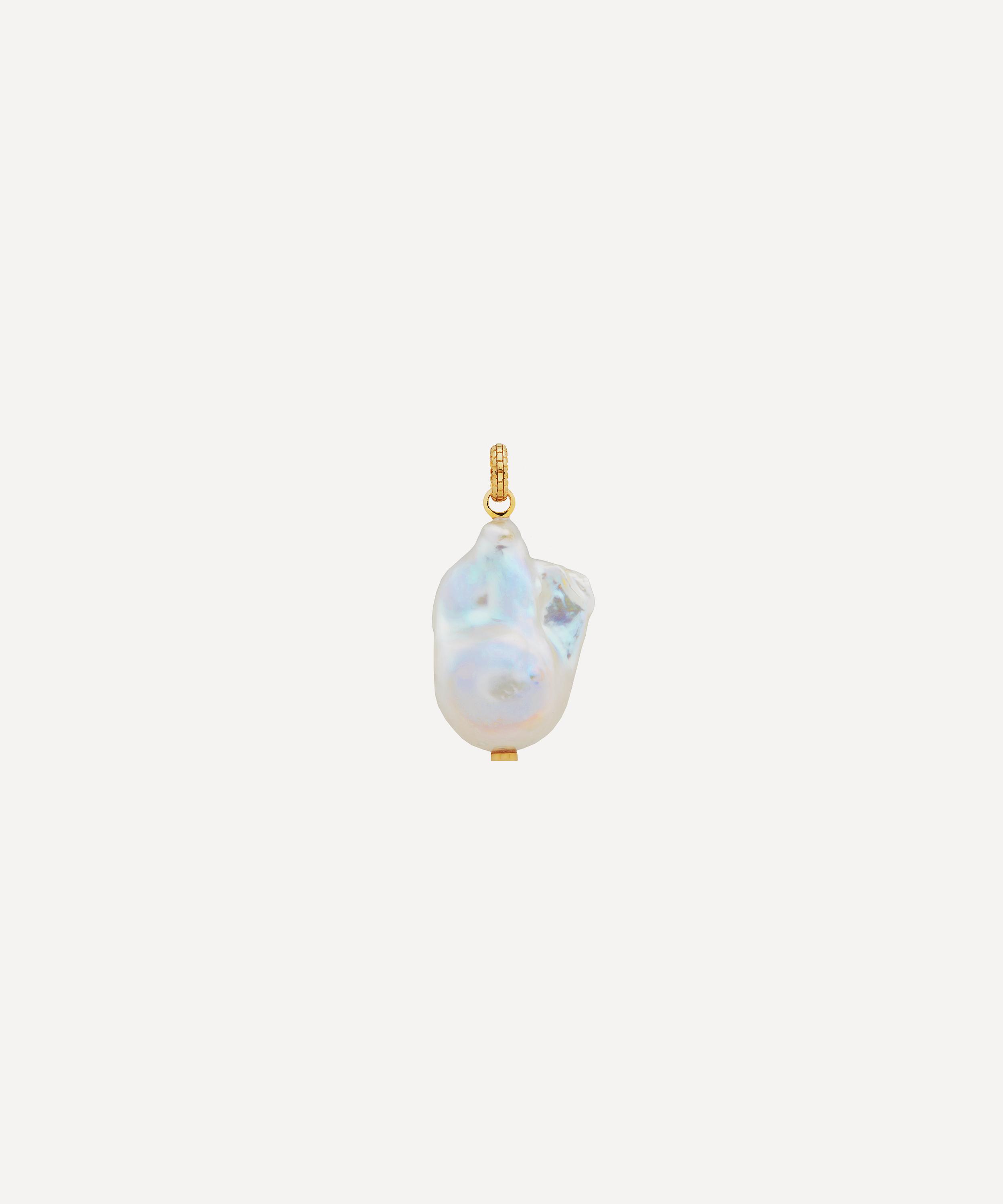 Monica Vinader 18ct Gold Plated Vermeil Silver Large Baroque Pearl Pendant Charm Luxury