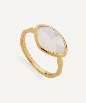 18ct Gold Plated Vermeil Silver Moonstone Petal Ring