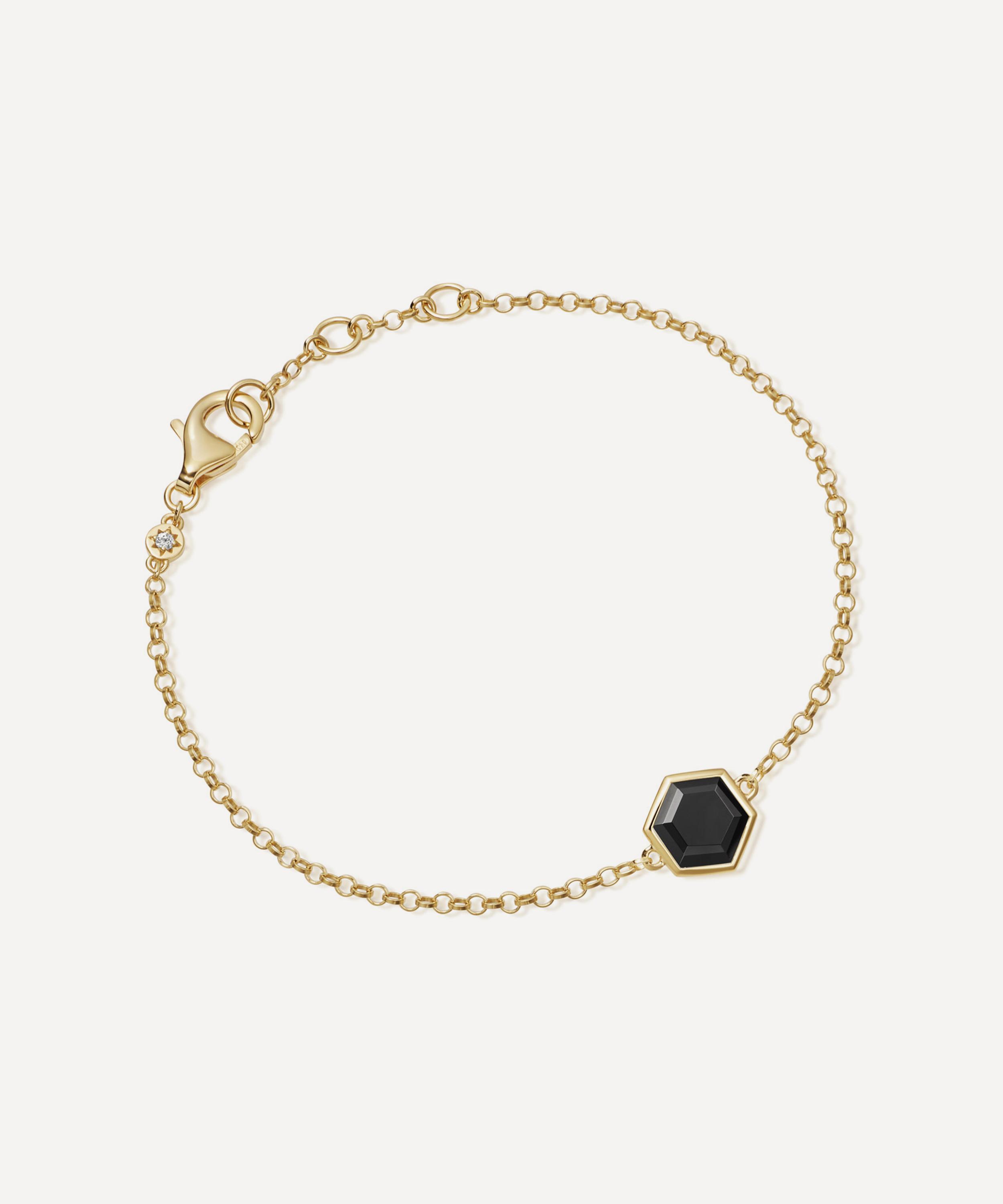 Astley Clarke 18ct Gold Plated Vermeil Silver Deco Black Spinel Bracelet
