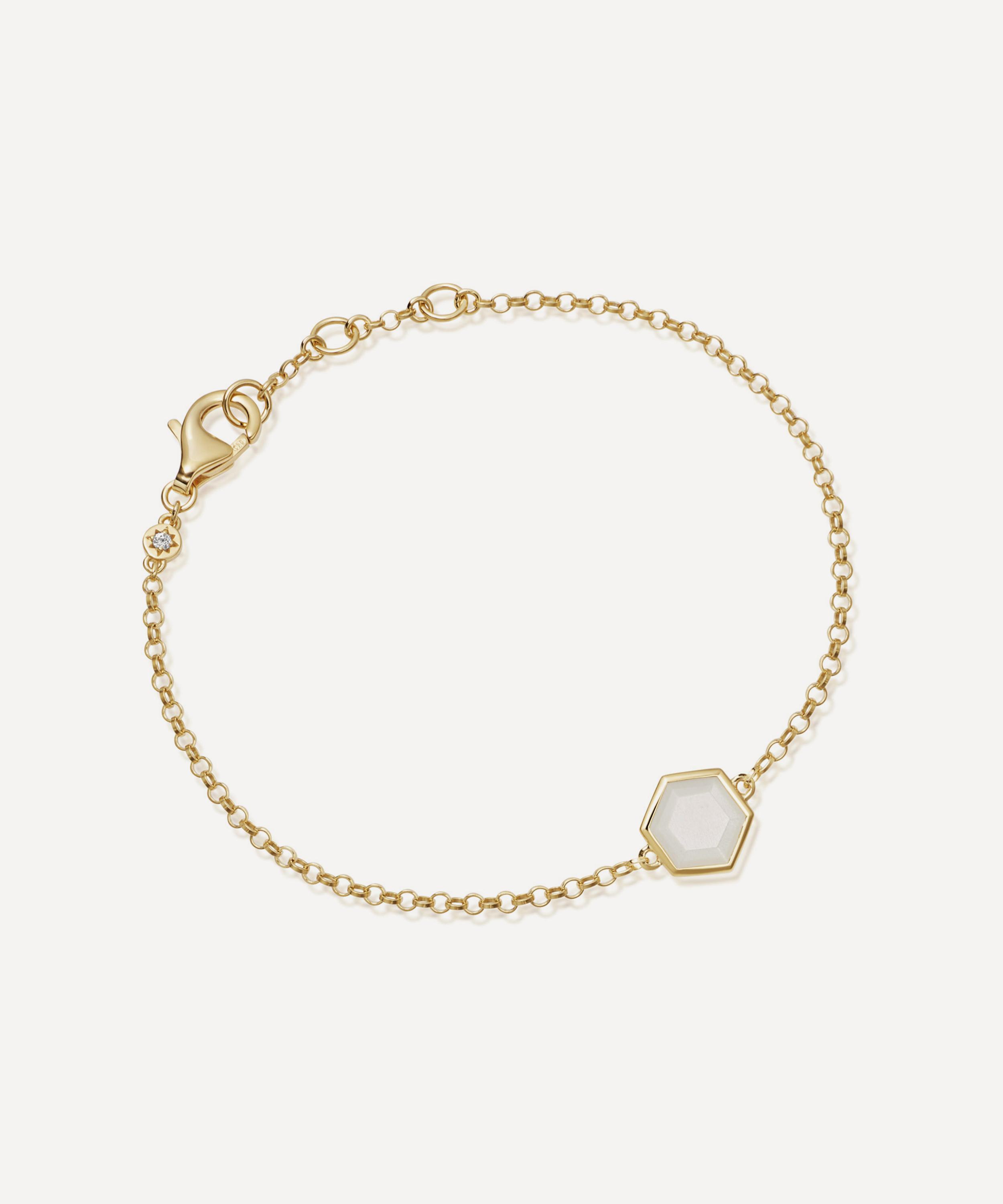 Astley Clarke 18ct Gold Plated Vermeil Silver Deco Moonstone Bracelet