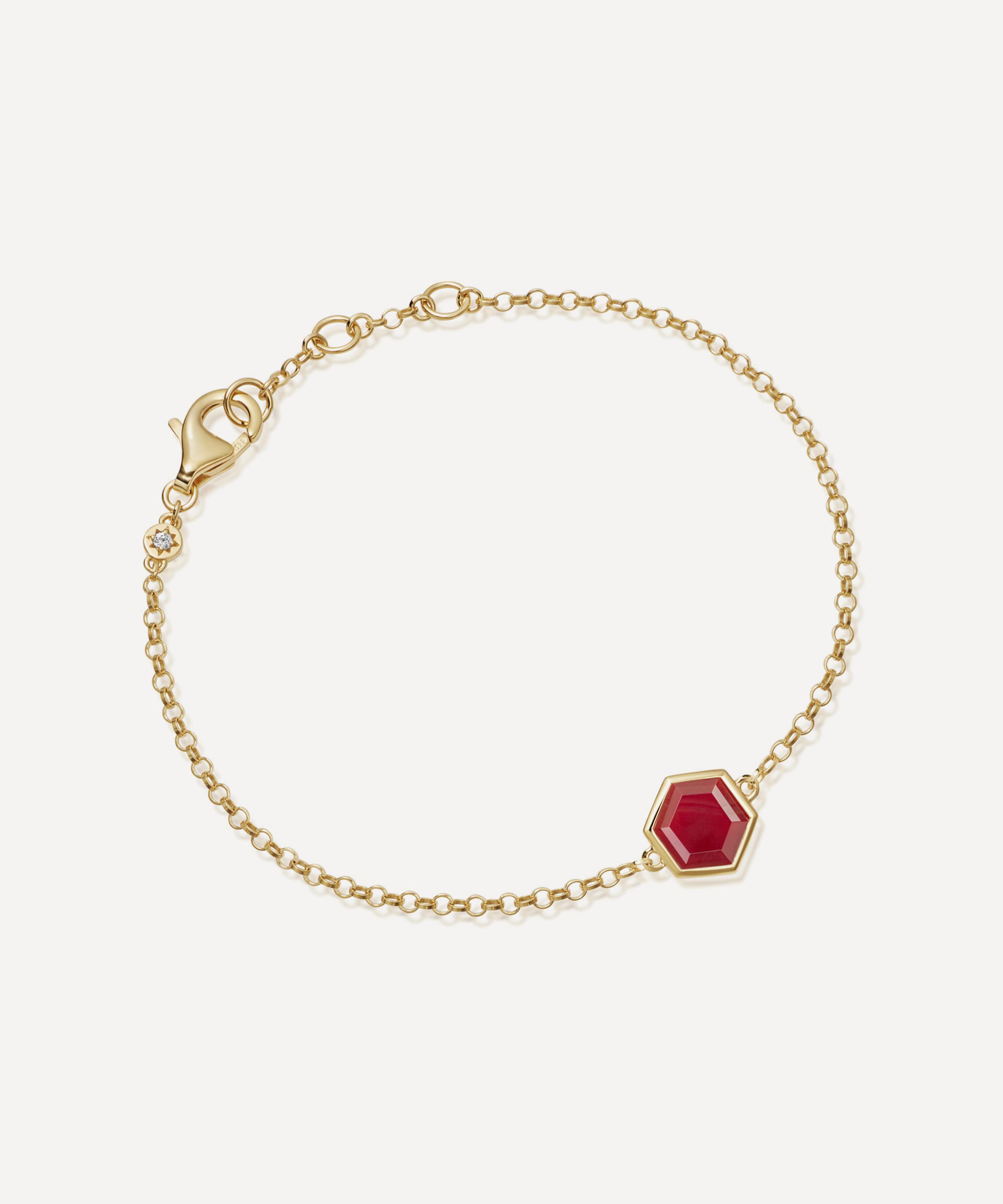 ASTLEY CLARKE ASTLEY CLARKE 18CT GOLD PLATED VERMEIL SILVER DECO RED AGATE BRACELET 000741847