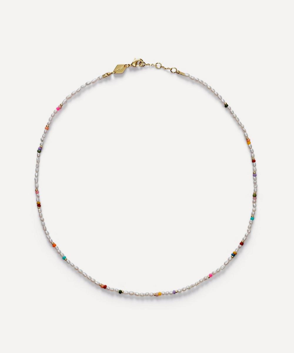 Anni Lu Gold-plated Tutti Beaded Pearl Necklace In Multi