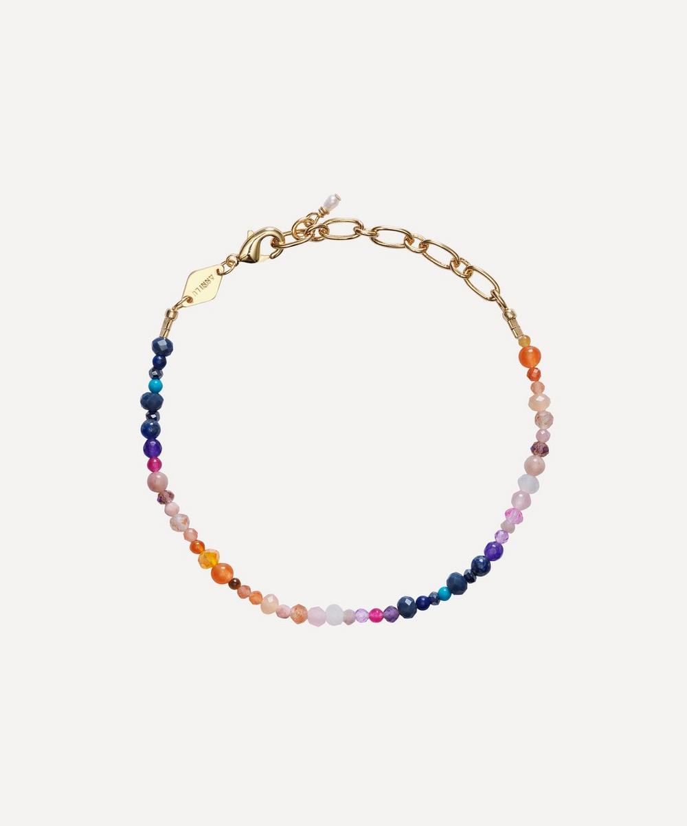 Anni Lu Gold-plated Sundowner Multi-stone Beaded Bracelet In Multicoloured