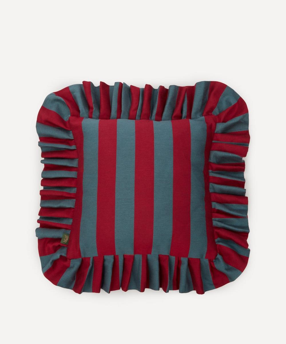 House of Hackney - Camelot Stripe Jacquard Frill Cushion image number 0