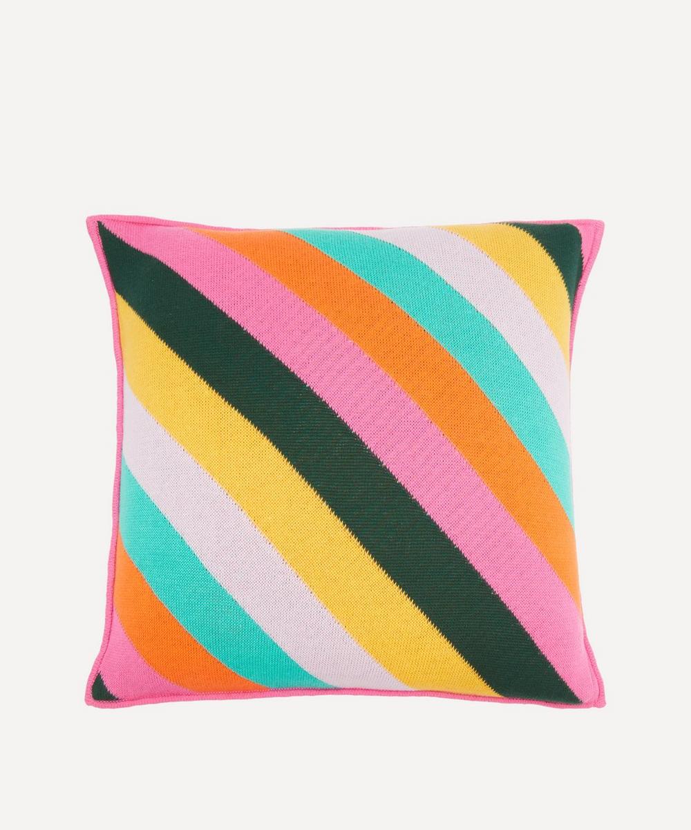 Olivia Rubin - Bright Stripe Knitted Cushion image number 0