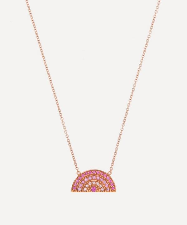 Andrea Fohrman - 18ct Rose Gold Pink Sapphire Ombre Rainbow Pendant Necklace