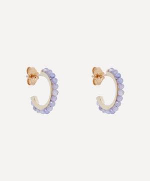9ct Gold Pepper Zoisite Hoop Earrings