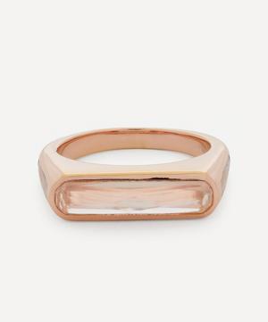 Rose Gold Plated Vermeil Silver Brilliance Rose Quartz and Mother of Pearl Ring