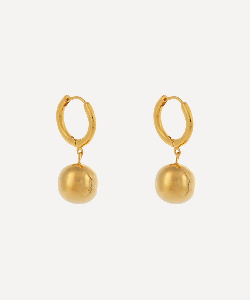 Shyla - Gold-Plated Rochelle Solid Ball Huggie Hoop Earrings image number 0