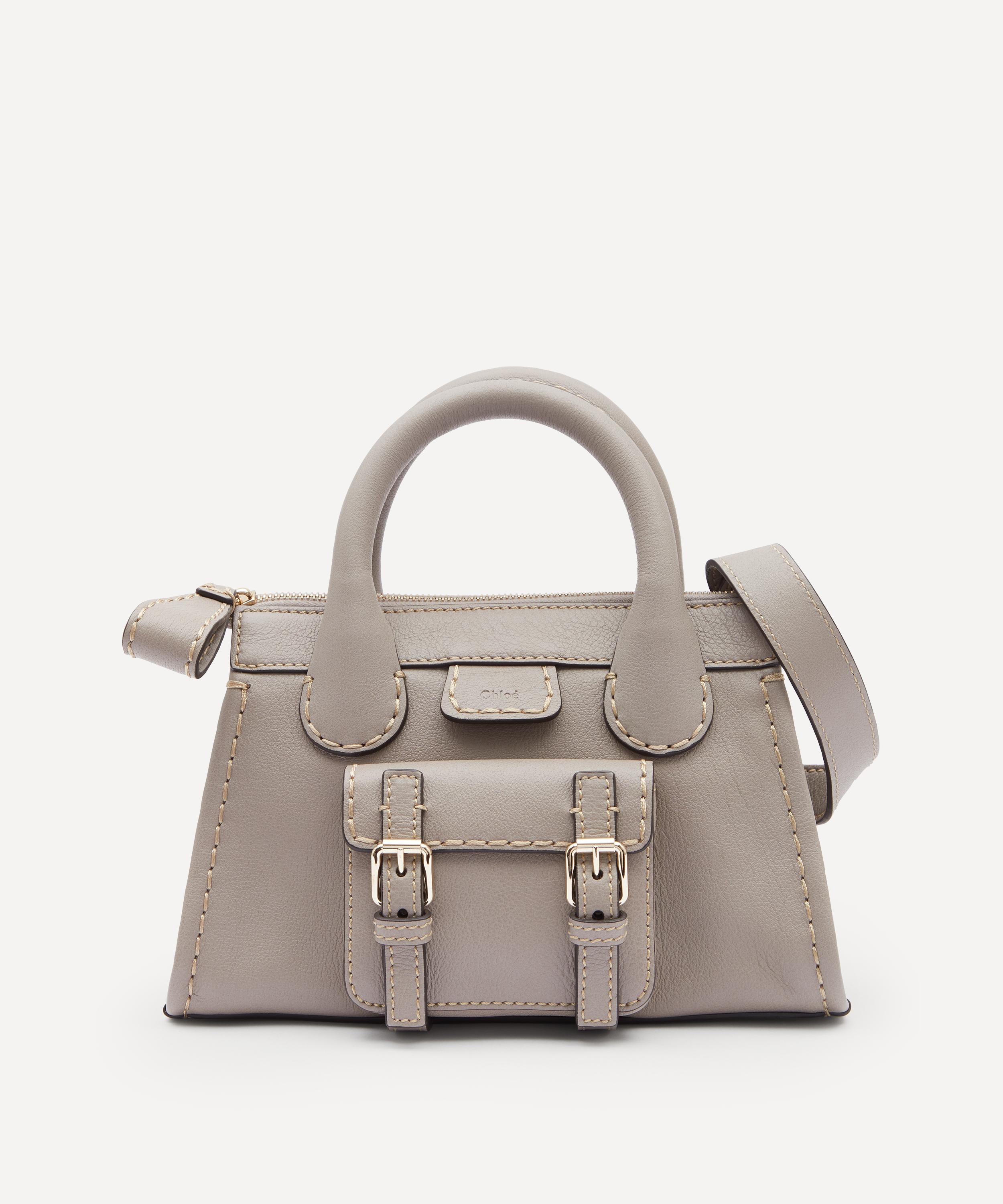 Chloé Grey Mini Edith Top Handle Bag In 053 Cashmere Grey | ModeSens