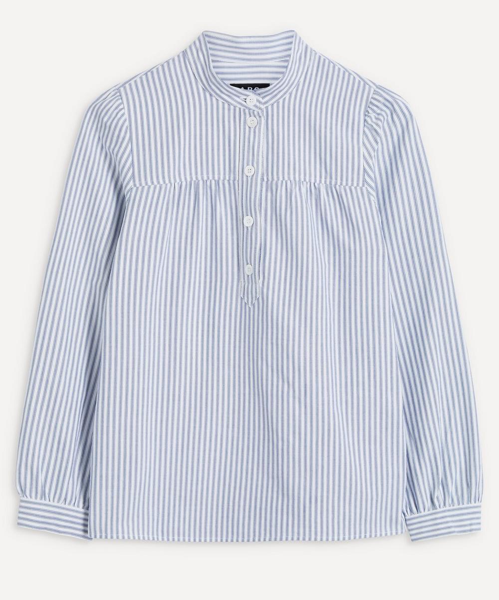 A.P.C. - Loula Collarless Striped Shirt image number 0