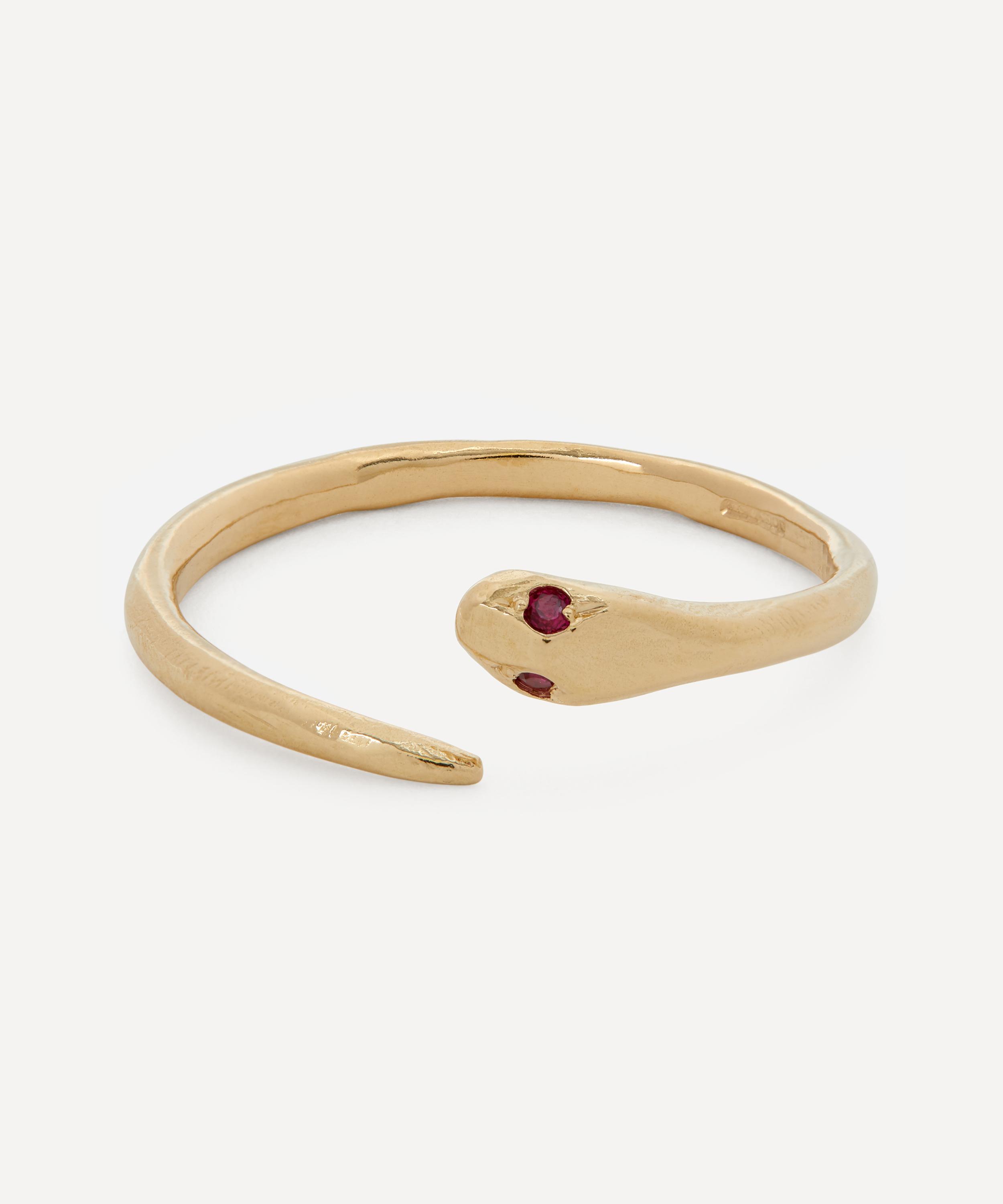 Seb Brown 14ct Gold Ruby Serpent Ring