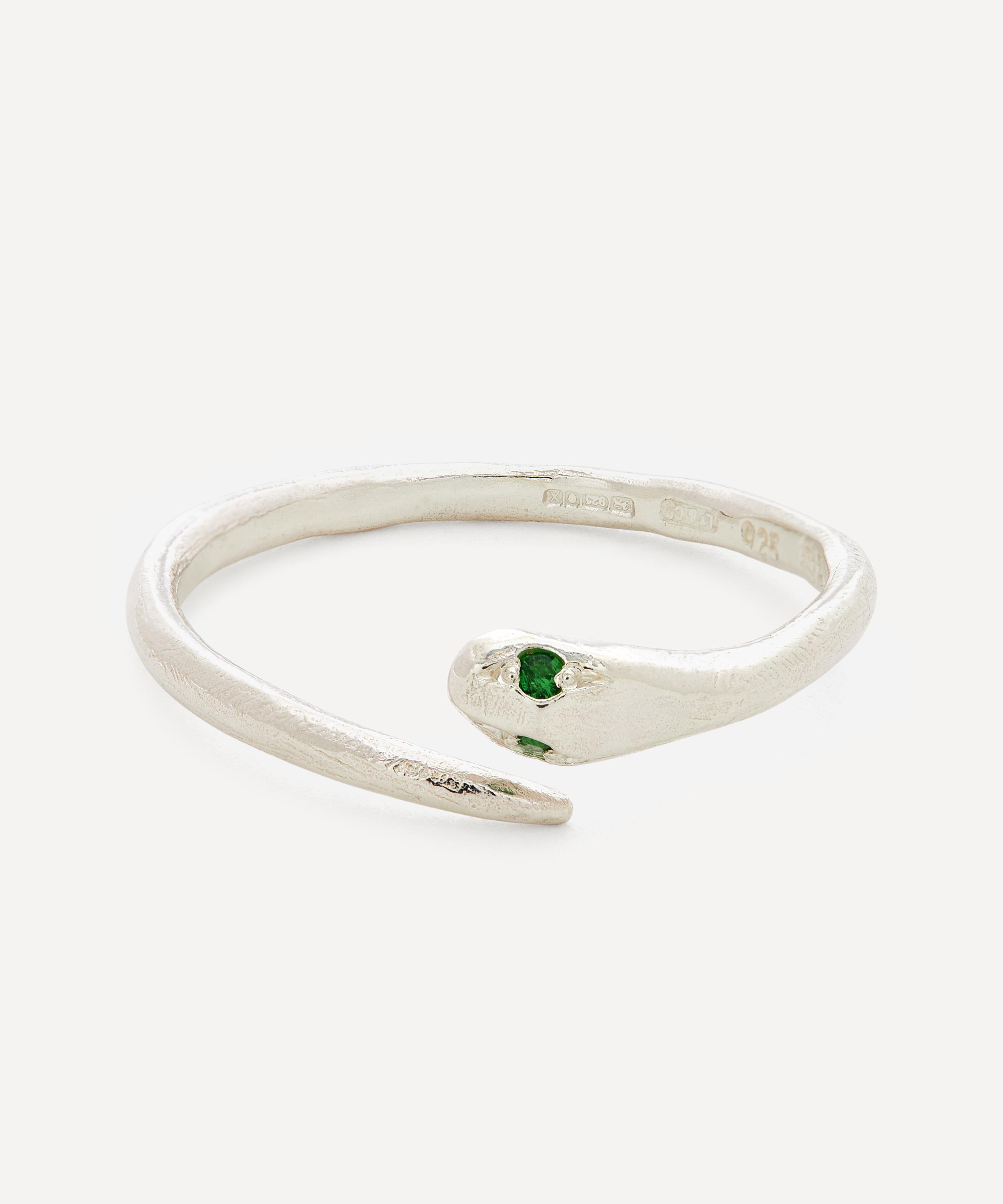 Seb Brown Silver Tsavorite Garnet Serpent Ring