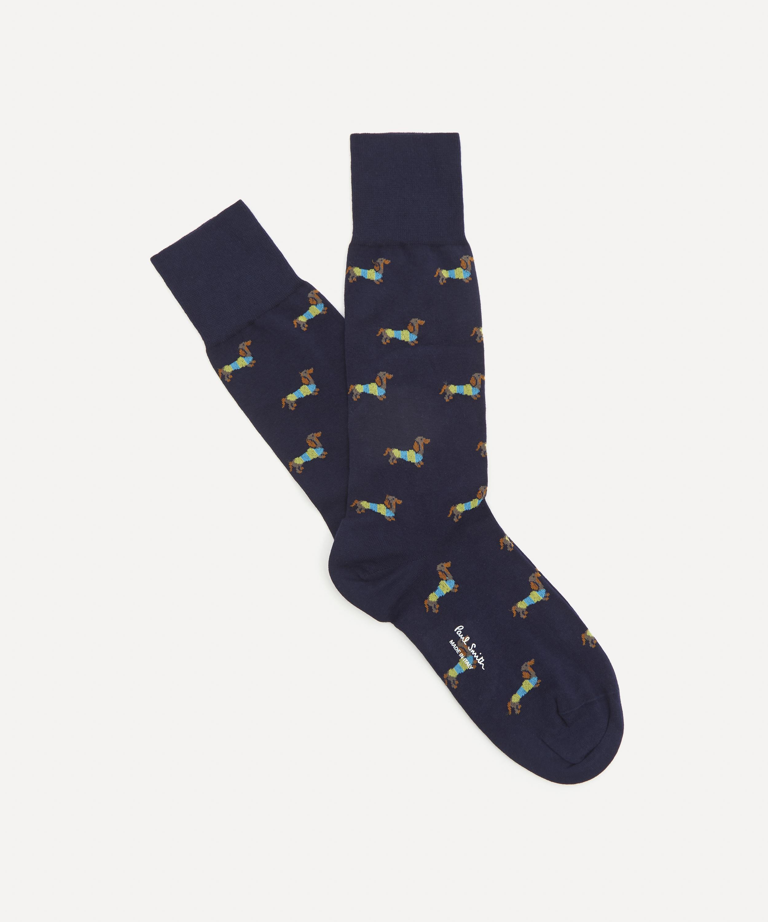 Paul Smith Veggie Dog Socks In Blue