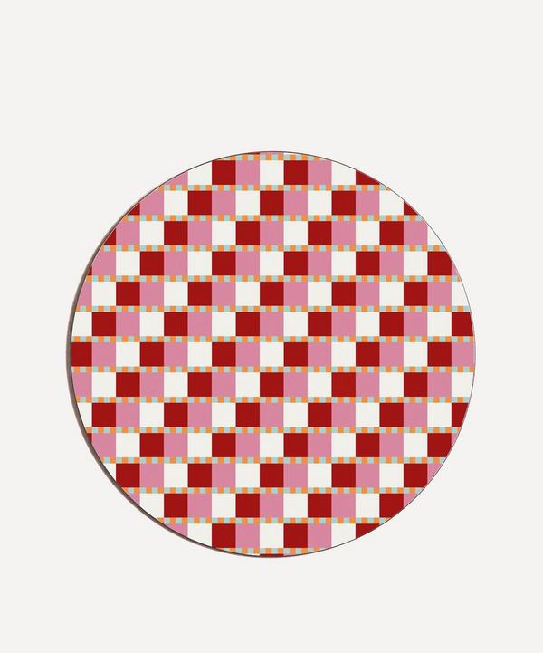 Balu - Checkered Hearts Placemat Red