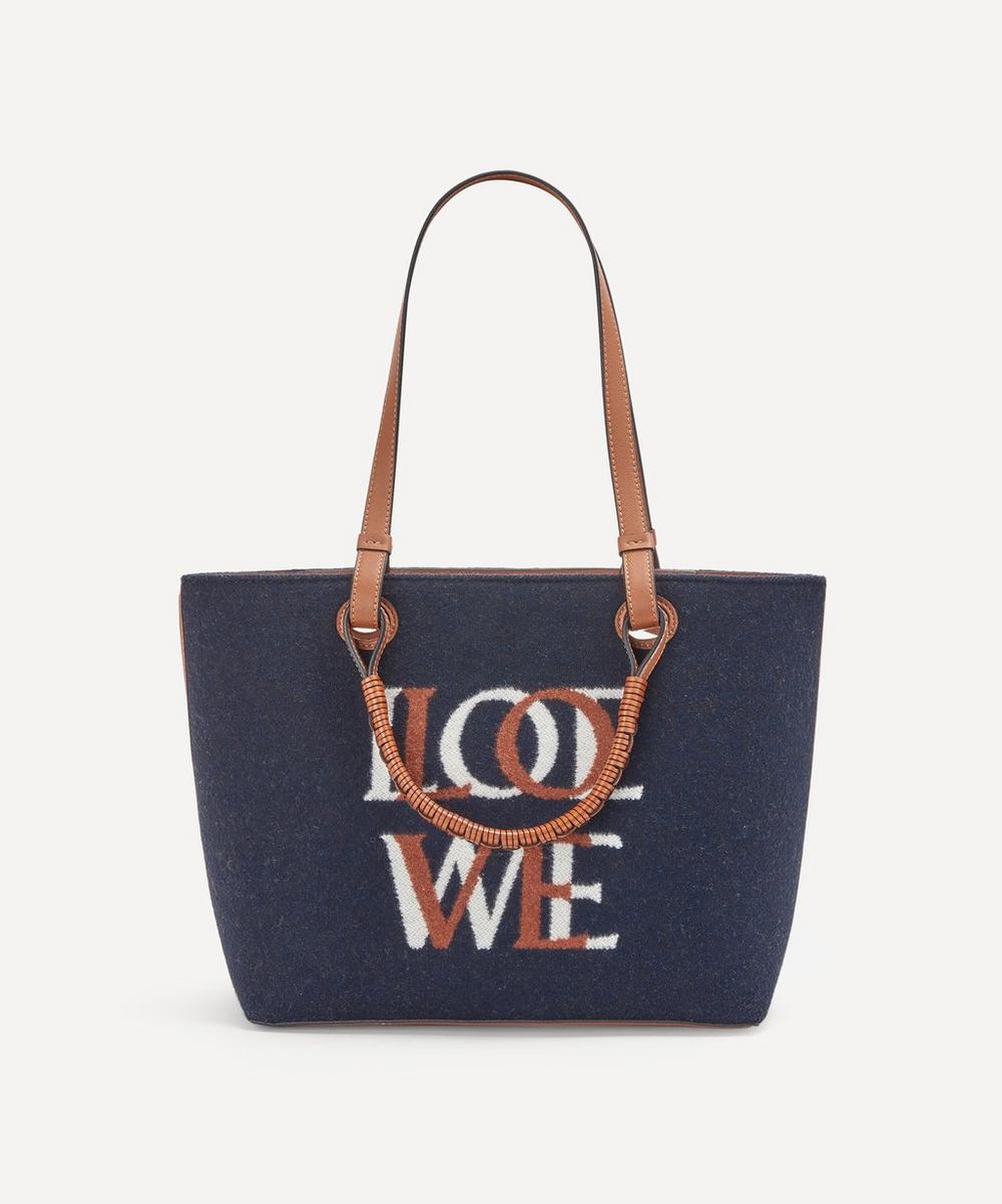 Loewe - Small Love Anagram Wool and Leather Tote Bag image number 0