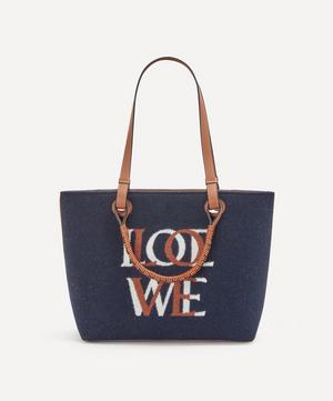 Small Love Anagram Wool and Leather Tote Bag
