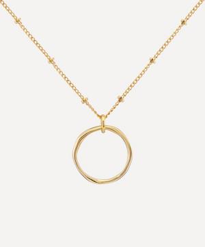 18ct Gold Plated Vermeil Silver Ronda Round Pendant Necklace