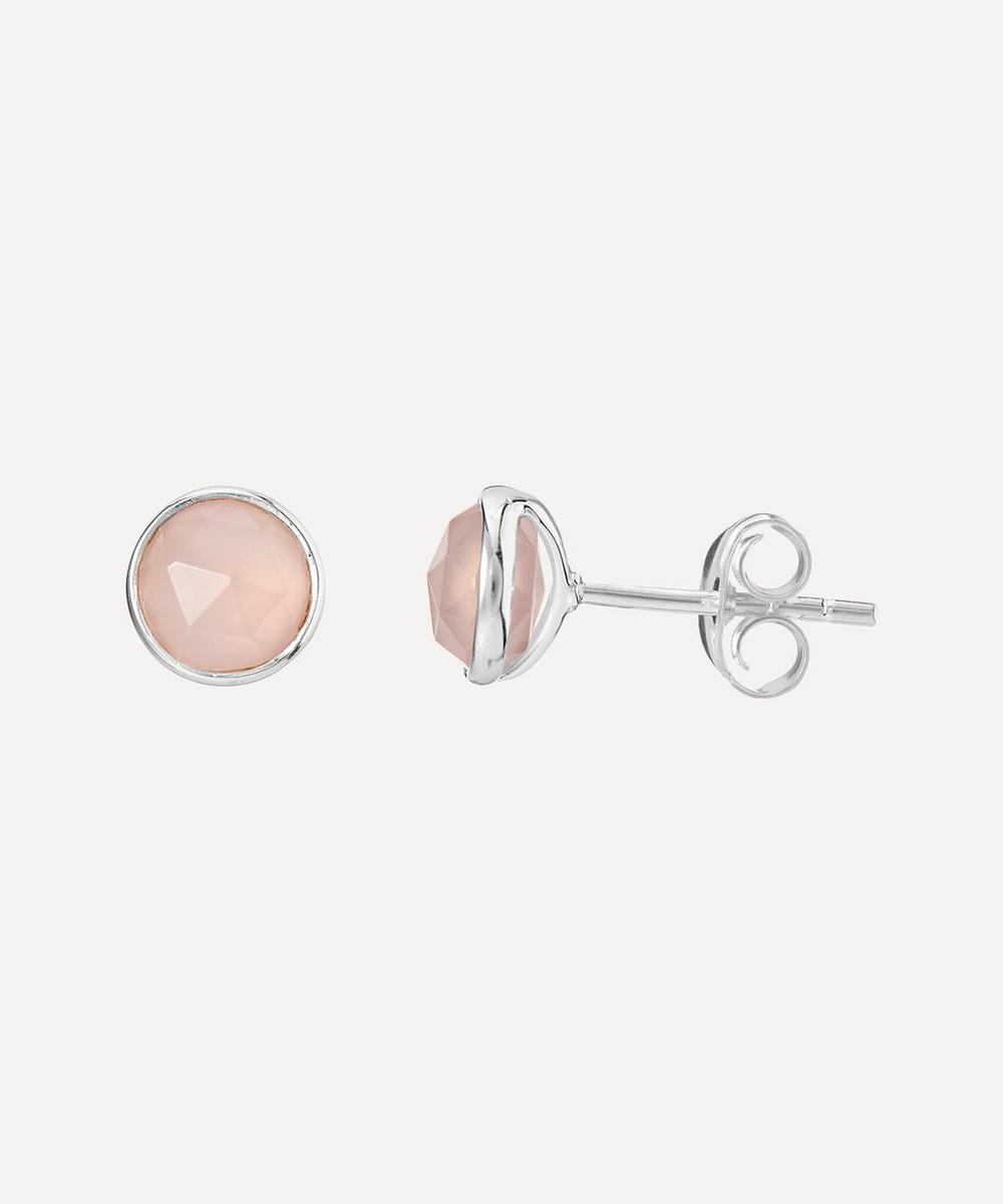 Auree - Silver Savanne Pink Chalcedony Stud Earrings image number 0