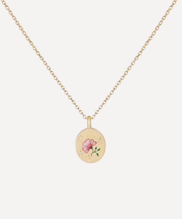 Cece Jewellery - 18ct Gold The Rose and Diamond Pendant Necklace