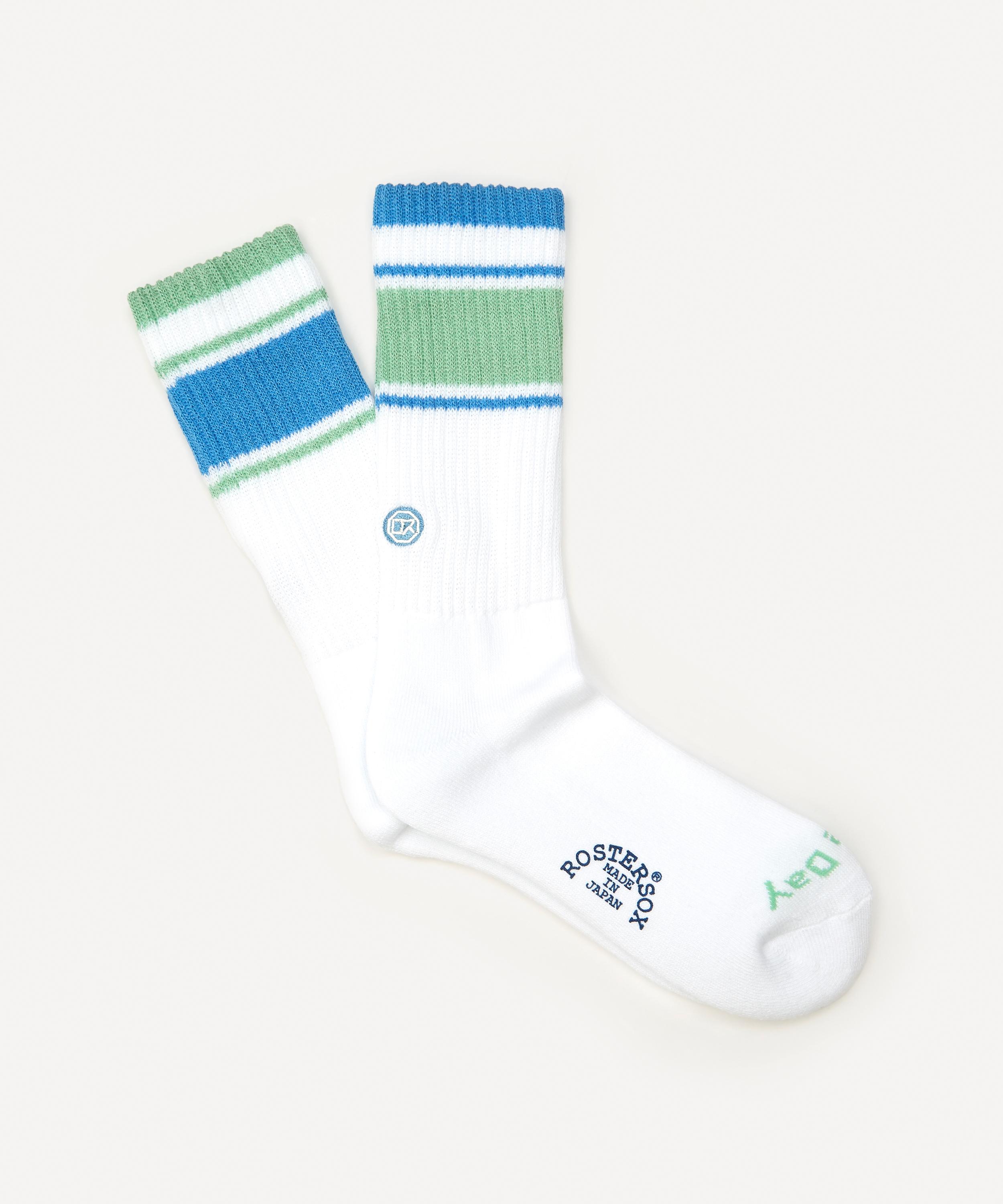 Rostersox Striped Cotton-blend Socks In Green