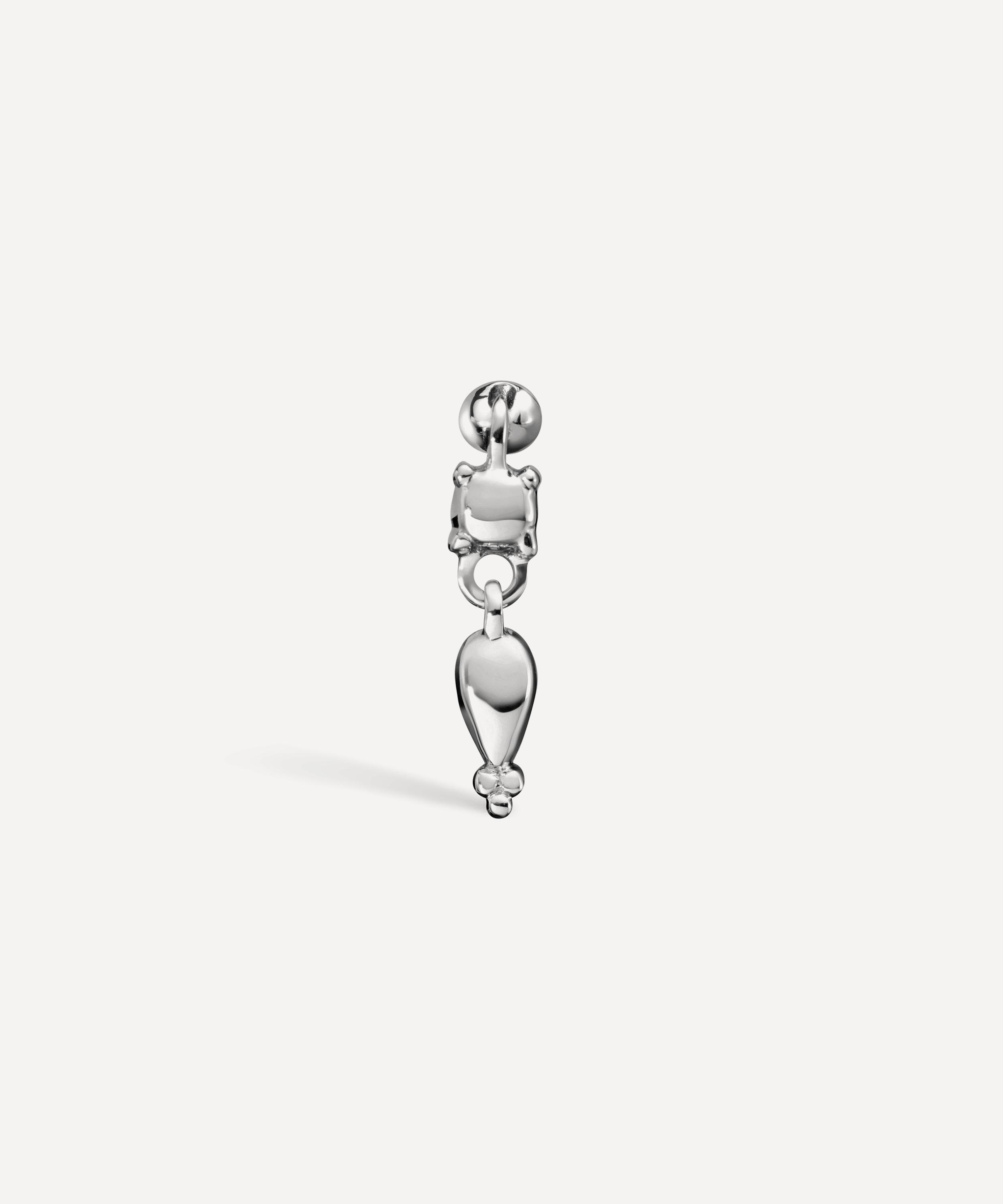 Maria Tash 14ct Single Tassel Threaded Charm Earring White Luxury Christmas Gift / Present