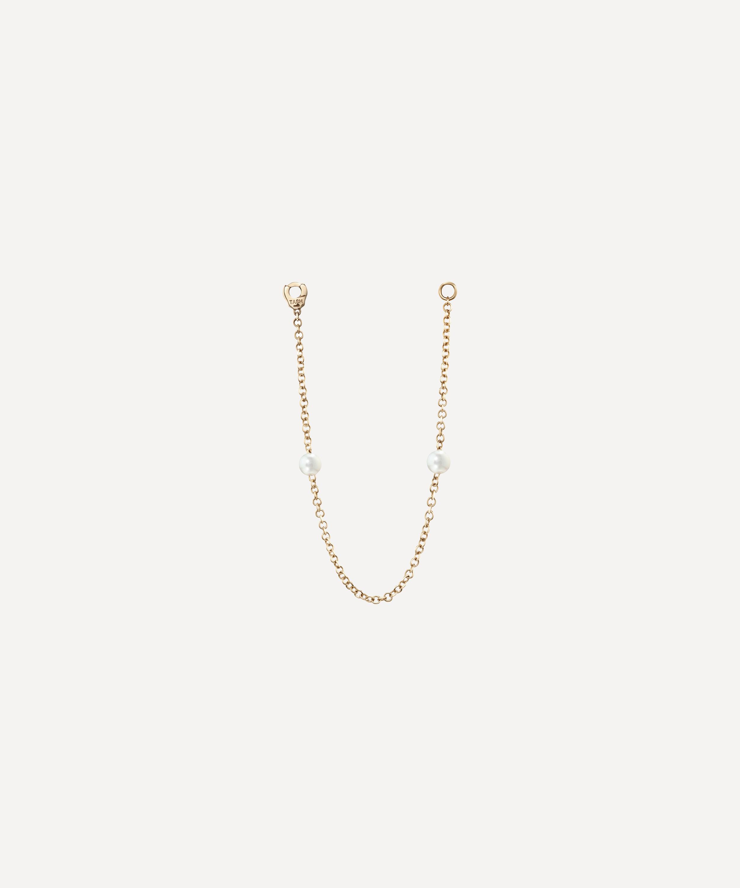 Maria Tash 14ct 76mm Double Pearl Chain Connecting Charm Yellow Luxury Christmas Gift / Present