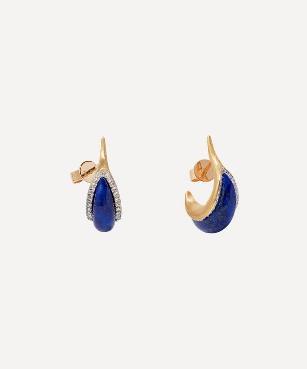 Annoushka - 18ct Gold Lapis and Diamond Hoop Earrings