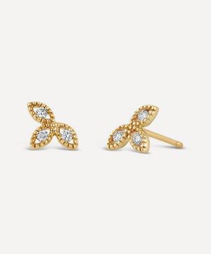 14ct Gold Diamond Jasmine Stud Earrings