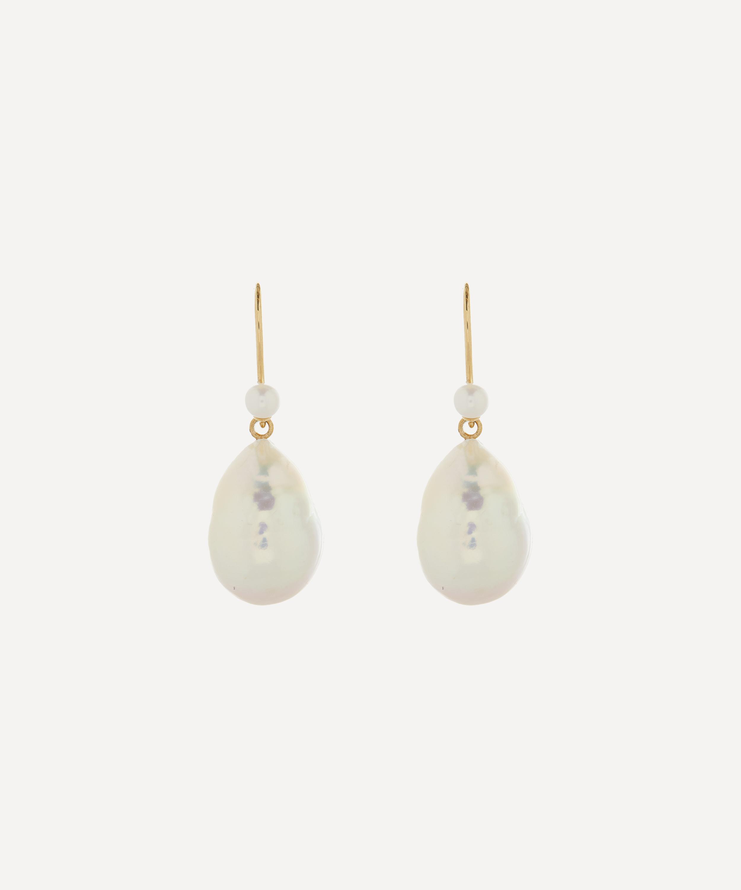 Mizuki 14ct Gold Teardrop Pearl Drop Earrings ONE Luxury Christmas Gift / Present