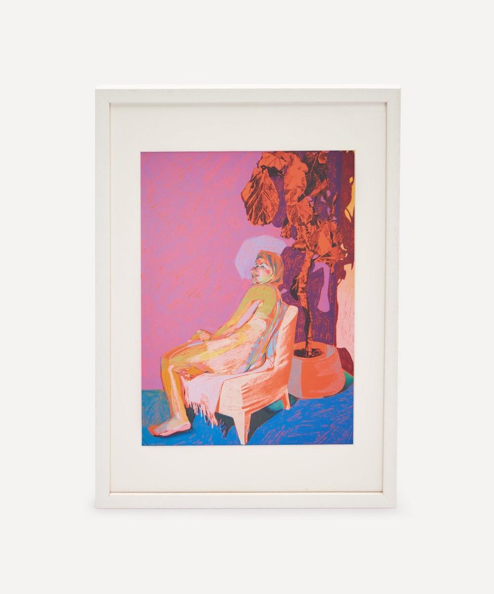 Partnership Editions Hester Finch Double Face On Orange With Purple Tree Framed Giclee Print In Assorted