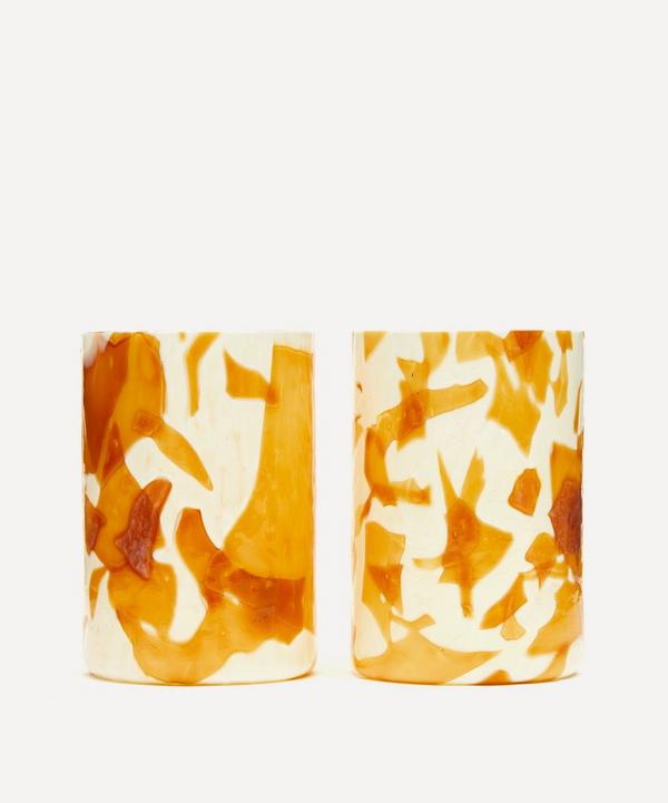 Stories of Italy - Nougat Murano Glass Tumblers Set of Two