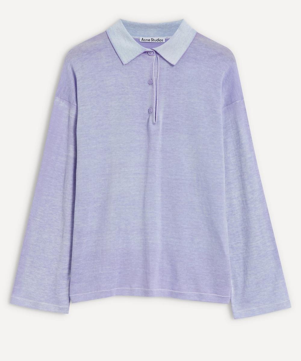 Acne Studios - Long-Sleeve Cotton Polo Shirt image number 0