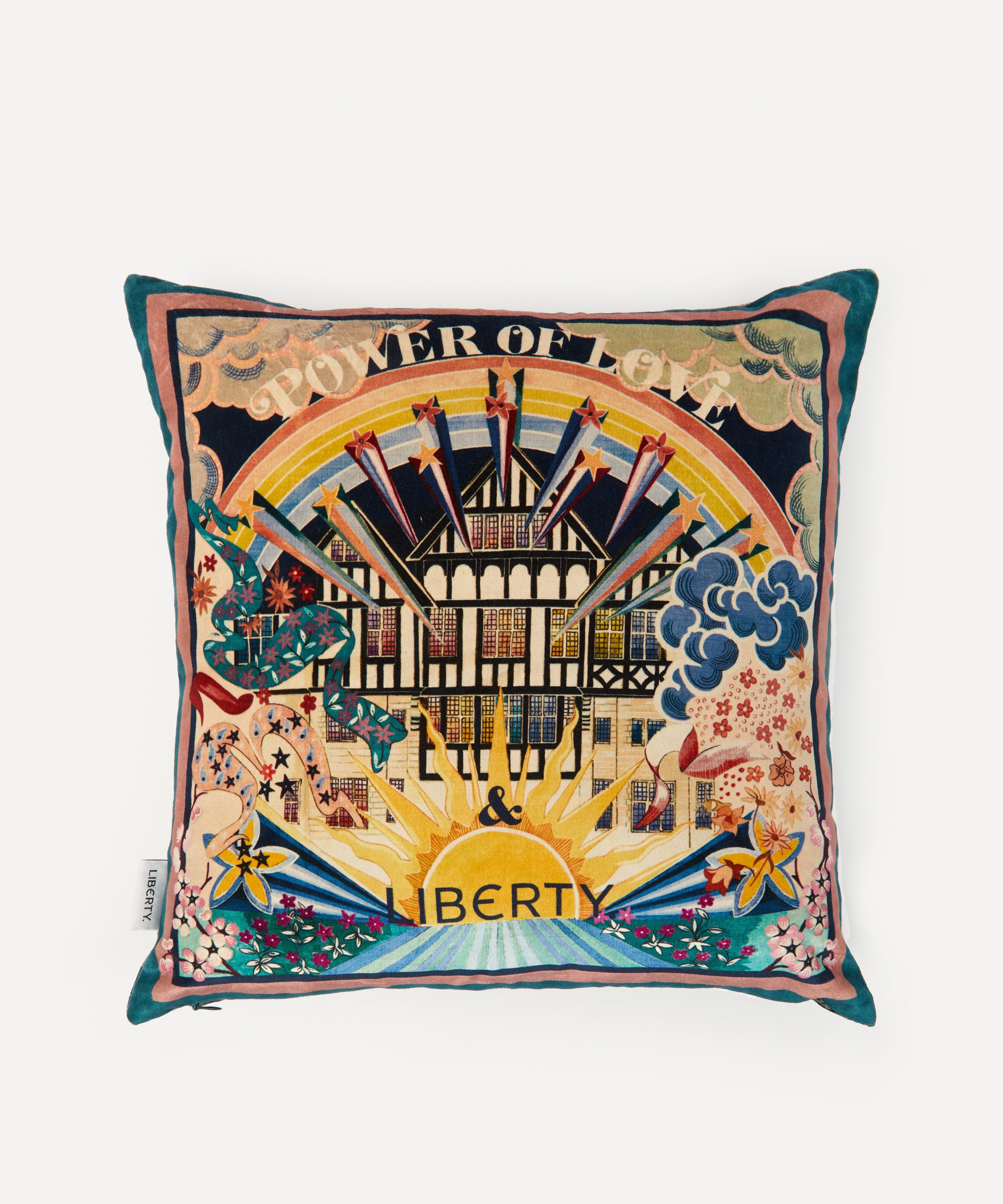 Liberty The Power Of Love &  Square Velvet Cushion In Pink