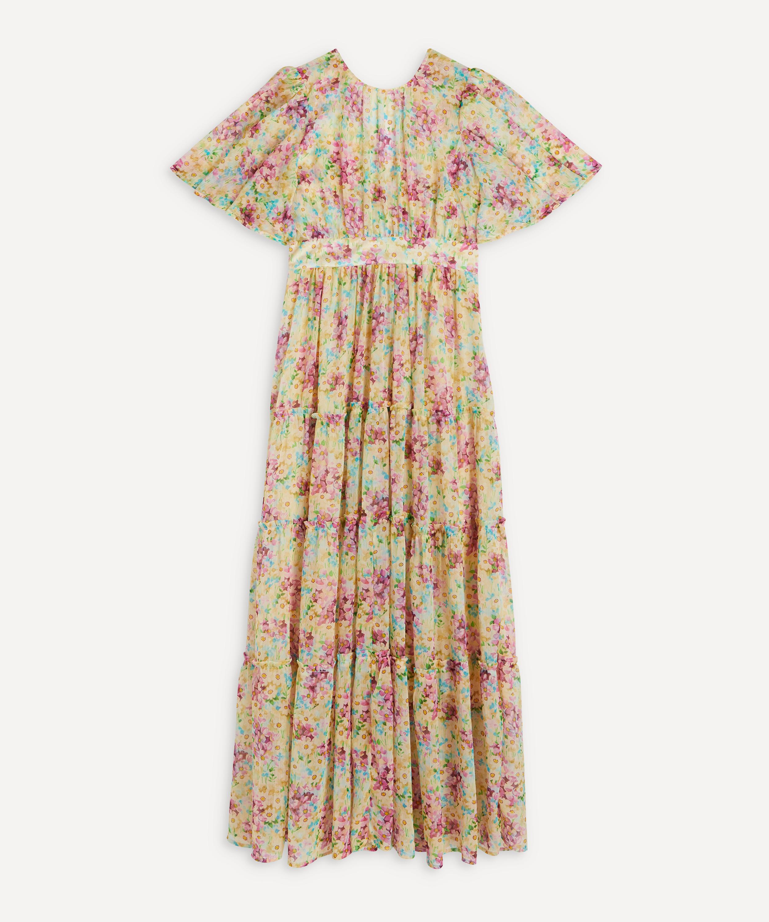 Bytimo Chiffon Maxi-dress In Summer Flowers